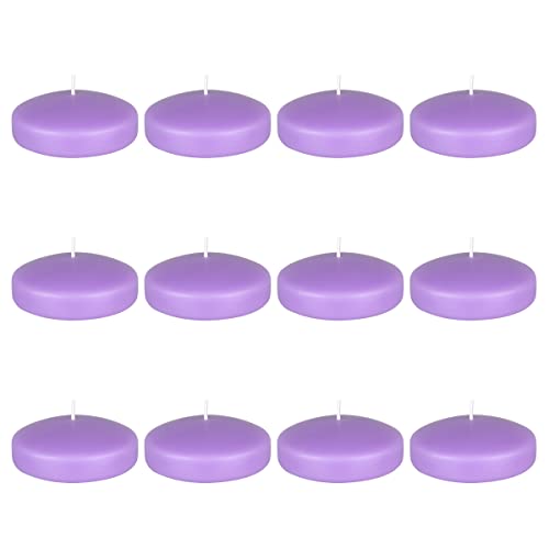 Mega Candles 12 pcs Unscented Lavender Floating Candles Hand Poured Wax Candle 3 Inch Diameter Home Dcor Wedding Receptions Occasions Festivities Events Meditations Tranquility Spa