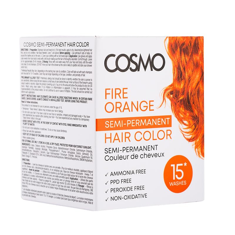 COSMO Fire Orange - 120g - Semi-Permanent Hair Color – Ammonia-Free, Long-Lasting Color with Deep Conditioning Formula – Bold, Fade-Resistant Shine for All Hair Types – Easy Application - Image 2