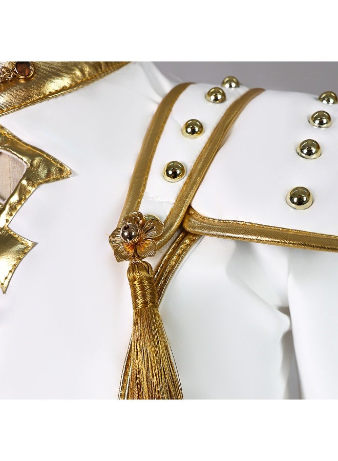 زي المحاربة الخيالية للفتيات – طقم تنكري باللونين الأبيض والذهبي(Z) - Image 5