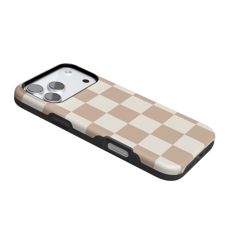 Casely iPhone 17 Pro Max Case | Fit Check | Neutral Checkerboard | Bold Protective Design | Compatible with MagSafe - Image 3