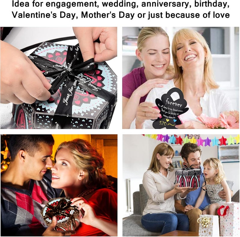 Wanateber Photo Explosion-Box Funny DIY - Creative DIY Explosion Gift Box, Assembled Handmade Photo Sticker Box for Marriage Proposals Making Surprises Birthday (Flower) - Image 5