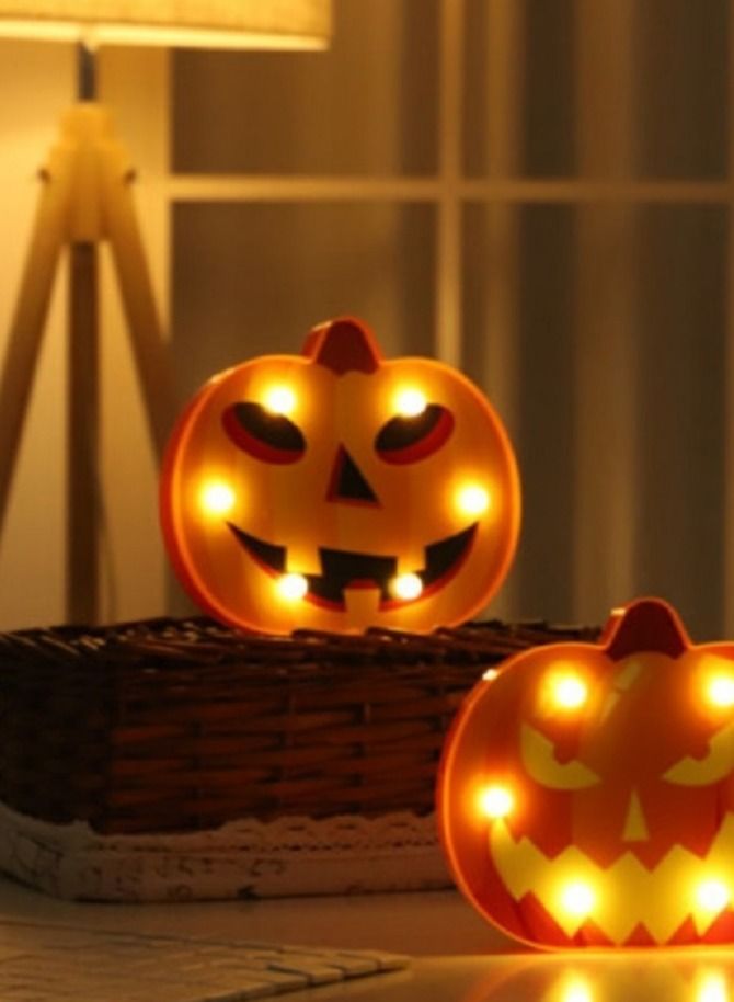 Salla Pumpkin Orange with LED Lights 19.7x16.2cm - Image 5