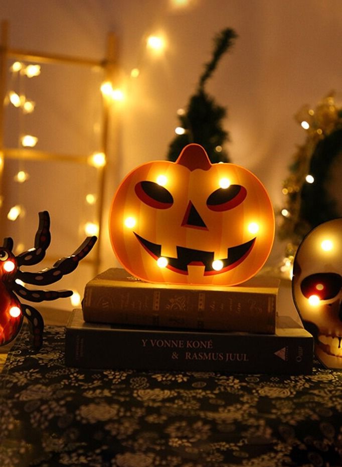 Salla Pumpkin Orange with LED Lights 19.7x16.2cm - Image 4