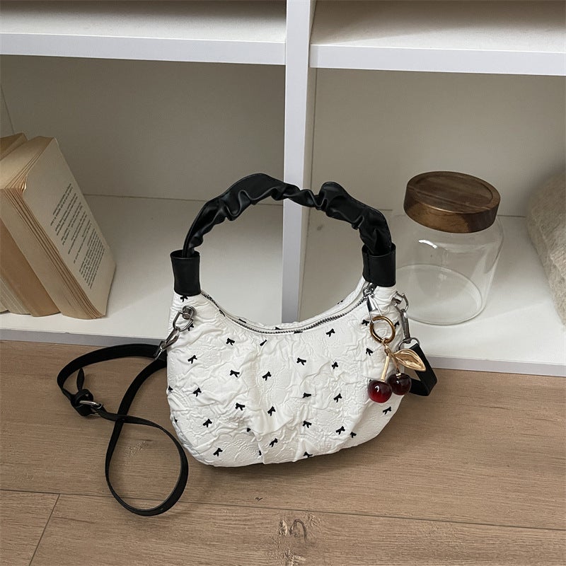Cute Bow Crossbody Bag - 2026 New Style, Pleated Shoulder Bag - Image 1