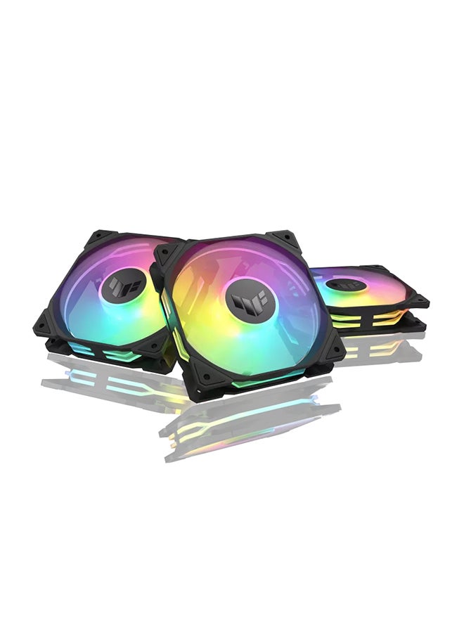 ASUS TUF Gaming TR120 ARGB Reverse Fan - Triple Pack, Optimized Cooling Performance, PWM Fan Efficiency, DUO Colors & Orientations 90DA00D0-B09020 Black - Image 1