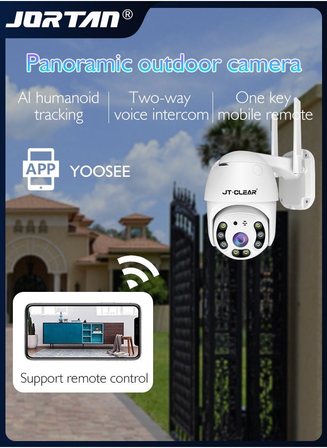 JORTAN - 1080P 12V Smart Camera Outdoor Waterproof Wireless WiFi Camera for Home Security System IP66 Waterproof Camera with Motion Detection & Two-Way Talk & & Color Night Vision & Lightning Protection - Image 1