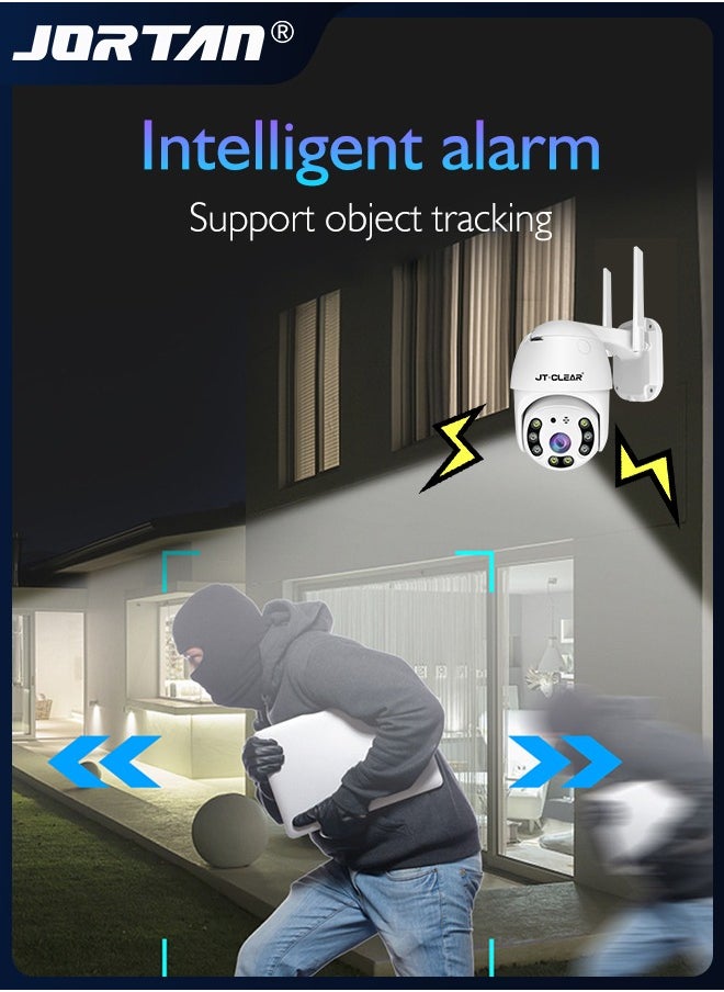 JORTAN - 1080P 12V Smart Camera Outdoor Waterproof Wireless WiFi Camera for Home Security System IP66 Waterproof Camera with Motion Detection & Two-Way Talk & & Color Night Vision & Lightning Protection - Image 1