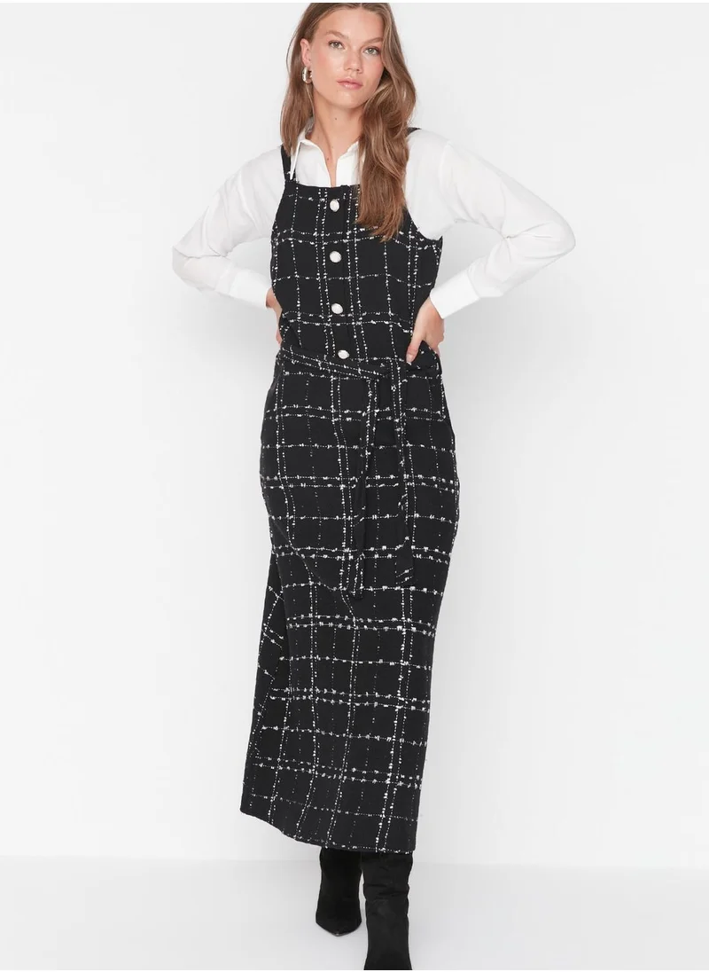 trendyol Buttoned Detailed Tweed Dress