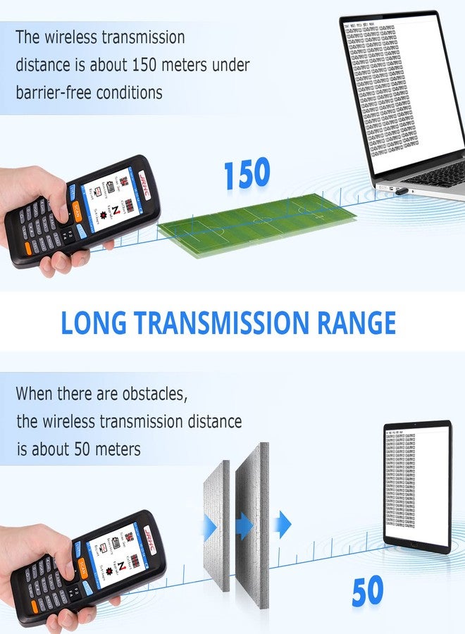 JRHC Inventory Scanner,JRHC Collector Counter 2.4G Wireless 1D Laser Barcode Scanner Long Transmission Distance Multifunctional 2.8 Inch LCD Screen Store Inventory Scanner for Warehouse, Library, Store - Image 4