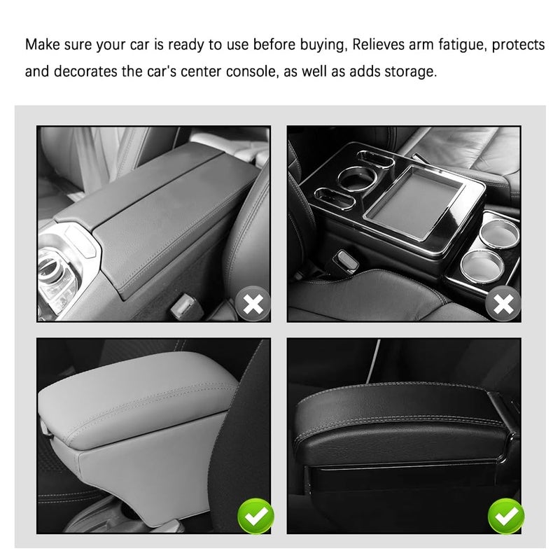 carleef Arm Rest Cover for Car,Leather+Memory Foam Center Console Cover with Storage Bags,Universal Middle Console Cover Car Accessories Interior for Most Cars Center Consoles (Purple) - Image 4