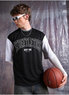 Black Oversized Tshirts Printed design crafted from 100% Polyester featuring Half Sleeve with Slip on closure.
