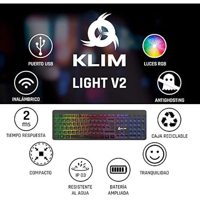 KLIM LIGHT V2 KEYBOARD WIRELESS QWERTY ES - Image 2