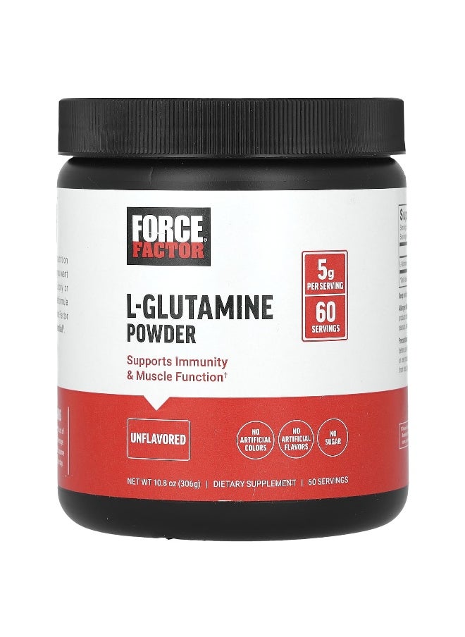 Force Factor Force Factor, L-Glutamine Powder, Unflavored, 10.8 oz (306 g)  - Image 1