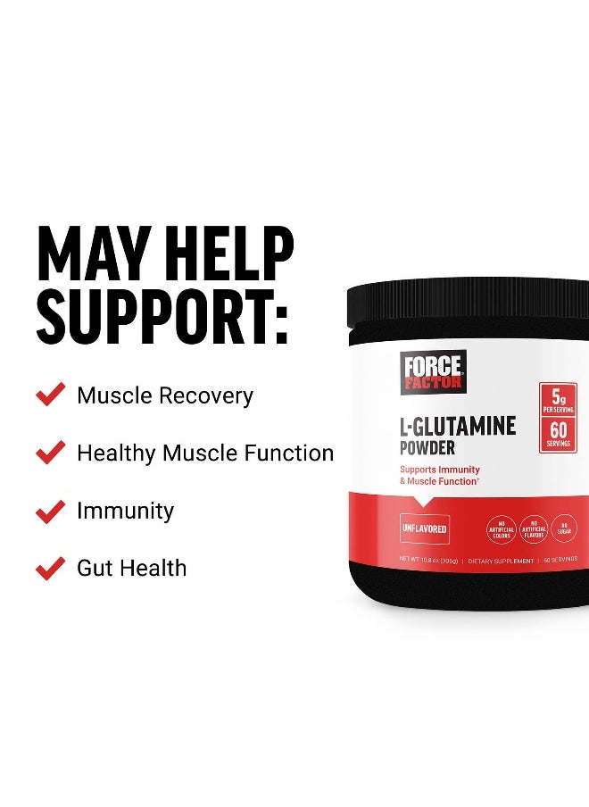 Force Factor Force Factor, L-Glutamine Powder, Unflavored, 10.8 oz (306 g)  - Image 3
