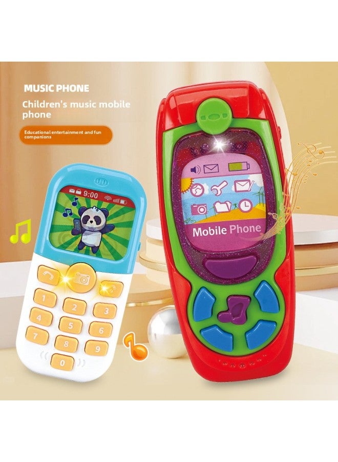 Loquat Early Education Smart Simulation Mobile Phone Toy For Babies Music Story Fun Educational Interactive Plastic Electronic Toy-Color:Big Brother Fun Mobile Phone (yellow Blue) - Image 4