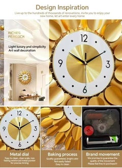 ماركة غير محددة الساعات الجدارية الفنية الذهبية  - Image 2