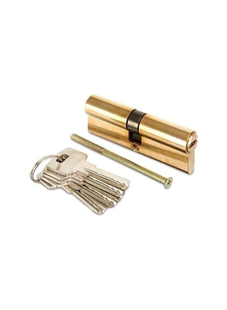 KNP KNP Brass Plated Cylinder Both Side Computer Key Lock 60mm provides high resistance against picking and tampering. 