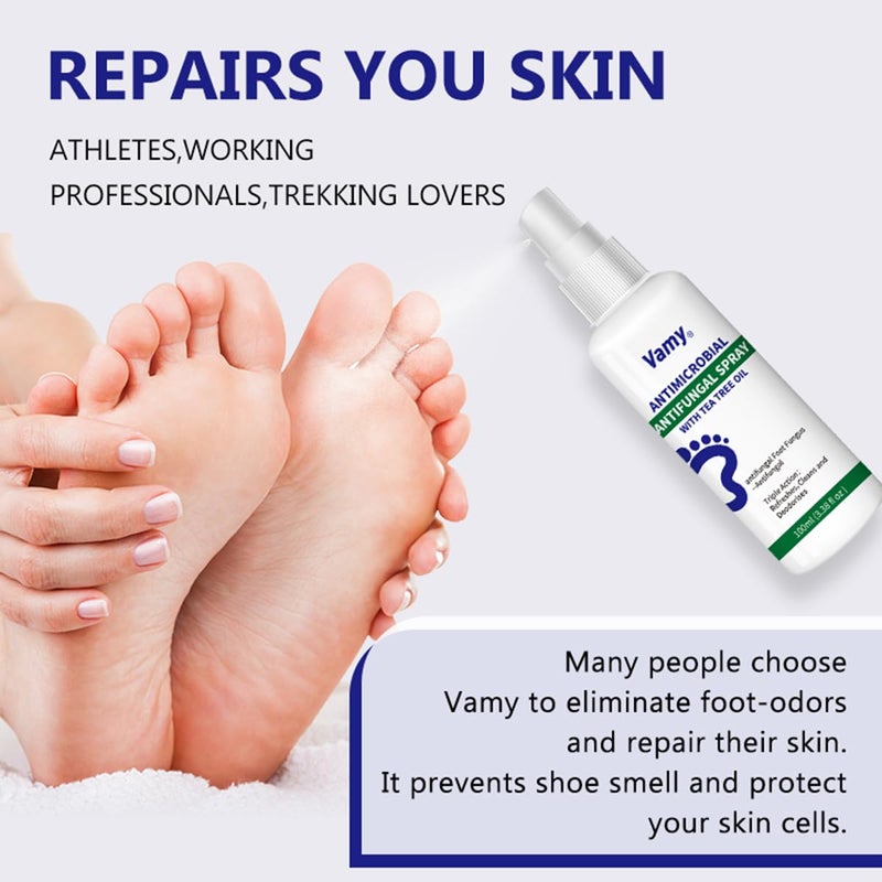 Vamy Complete Foot & Nail Kit Nail Solution And Foot Sanitizer Spray With Tea Tree Oil 3.38Oz (1 Ct) - Image 3