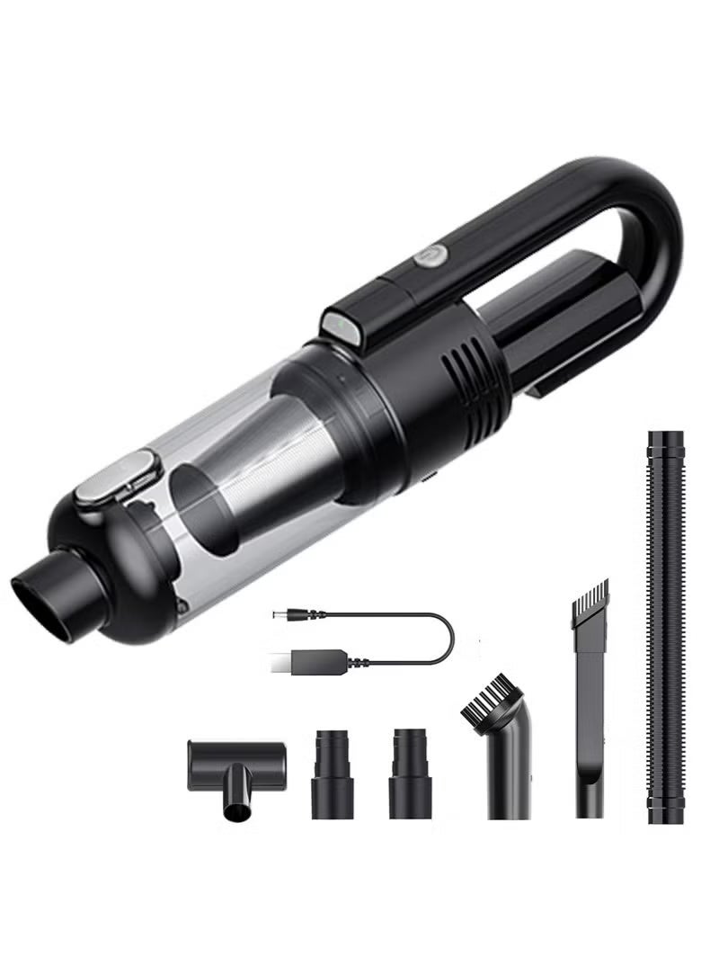 مكنسة كهربائية لاسلكية لاسلكية محمولة باليد للسيارة: 6500 باسكال شفط قوي محمولة خفيفة الوزن وخفيفة الوزن - مكنسة صغيرة لاسلكية ذات بطارية كبيرة تدوم طويلاً مع إضاءة LED لتنظيف المكتب المنزلي - Image 1