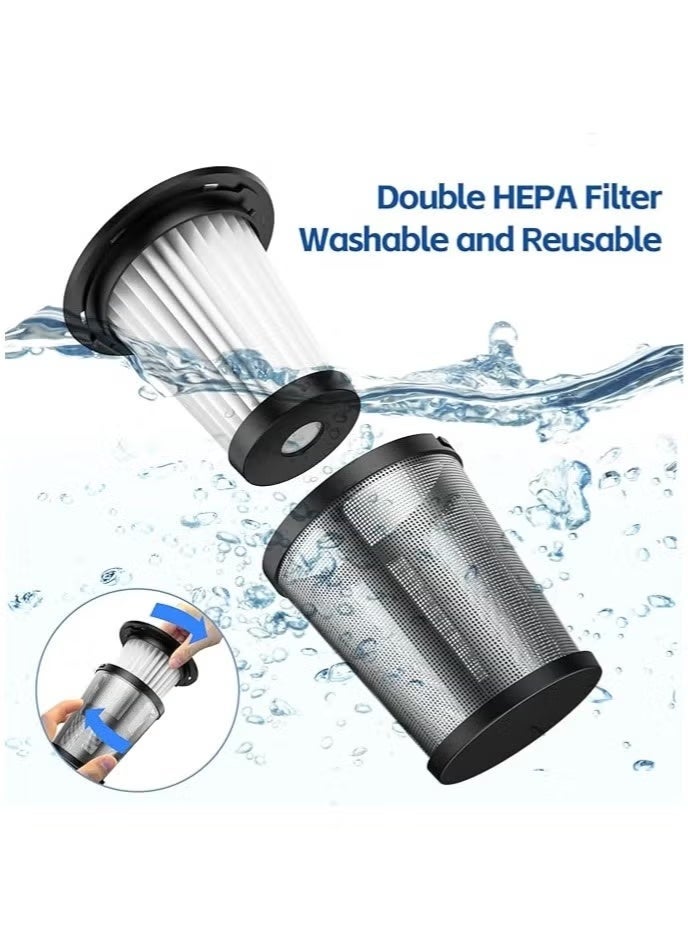 مكنسة كهربائية لاسلكية لاسلكية محمولة باليد للسيارة: 6500 باسكال شفط قوي محمولة خفيفة الوزن وخفيفة الوزن - مكنسة صغيرة لاسلكية ذات بطارية كبيرة تدوم طويلاً مع إضاءة LED لتنظيف المكتب المنزلي - Image 3