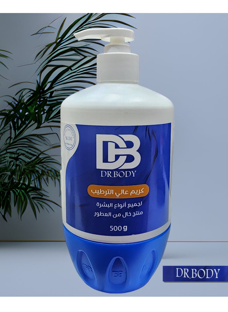 دكتور بدي كريم مرطب تايلاندي عالي الجودة للعناية بالوجة واليدين والجسم خالي من العطور ومناسب لجميع أنواع البشرة 500 جرام