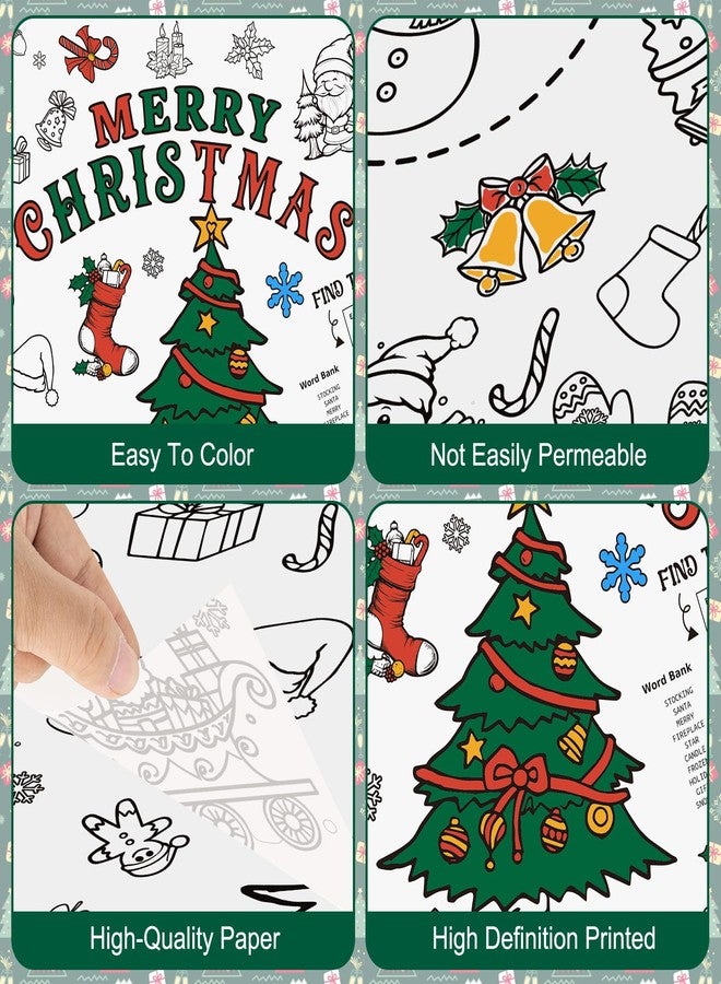 PERFQU Christmas Coloring Tablecloth for Kids - Merry Christmas Colorable Table Cloth, Giant Paper Cover Coloring Poster Banner Crafts for Gifts Activities Games Xmas Party Favors Supplies, 30 x 72 Inch - Image 5