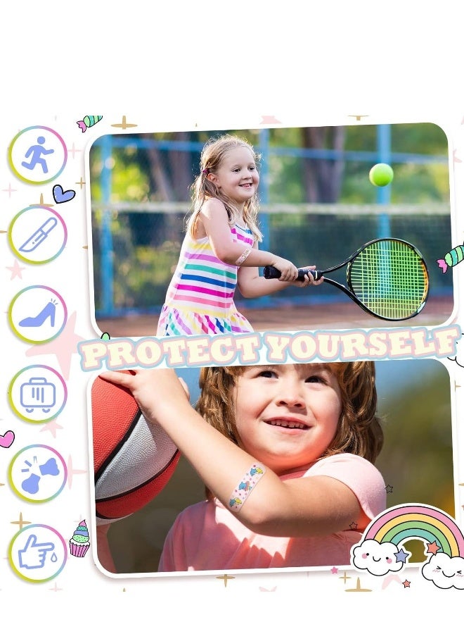 Kids Cartoon Bandages, 300 Pieces Flexible Adhesive   Bandages,   Cartoon Bandages Flexible Adhesive Bandages Waterproof Breathable Bandages Protect Scrapes and Cuts for Girls Boys Children - Image 3