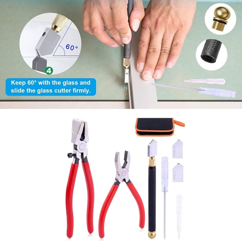 Heavy Duty Glass Running Pliers And Cutter Tool For Stained Glass And Tiles - Image 3