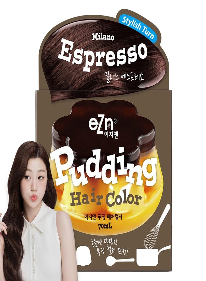 إي زي إن صبغة شعر eZn Pudding خالية من الأمونيا، صبغة شعر شبه دائمة، مجموعة DIY تتضمن الكيراتين، صنع في كوريا، Beauty (Milano Essopresso) - Image 1