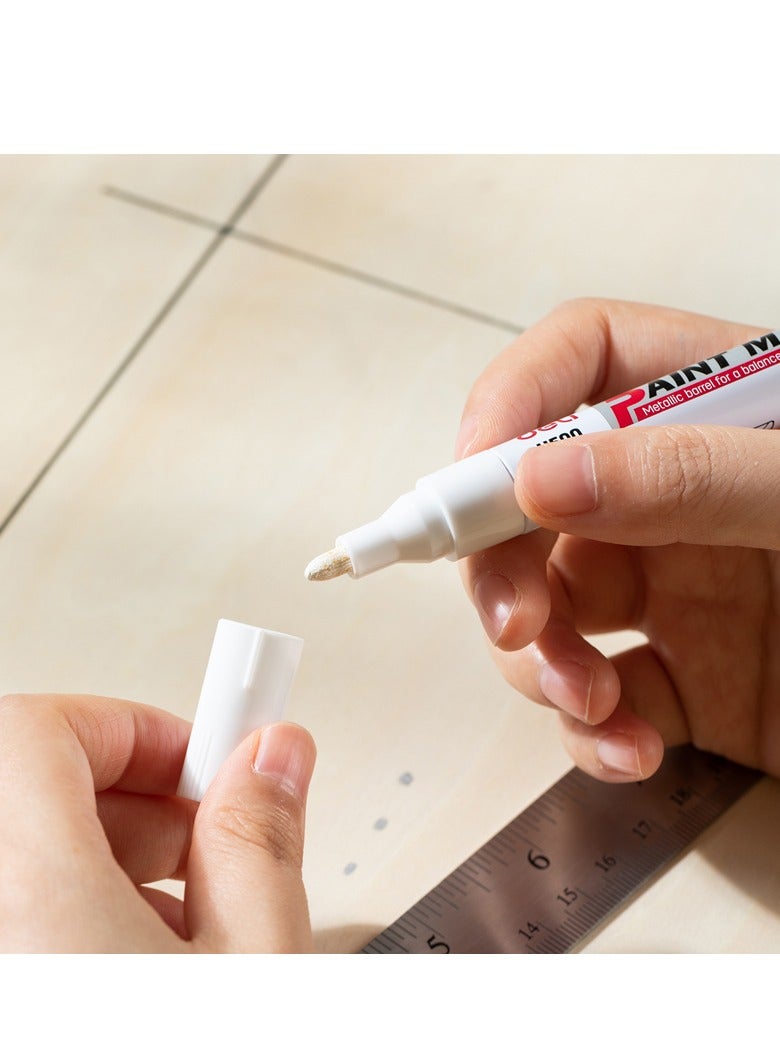 Deli 12-Piece Round Tip Paint Marker White Ink - Image 2