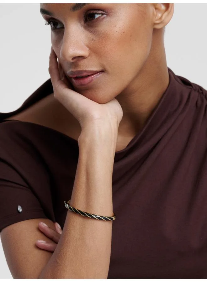 تيد بيكر Trinity Twist Enamel Hinged Bangle Bracelet