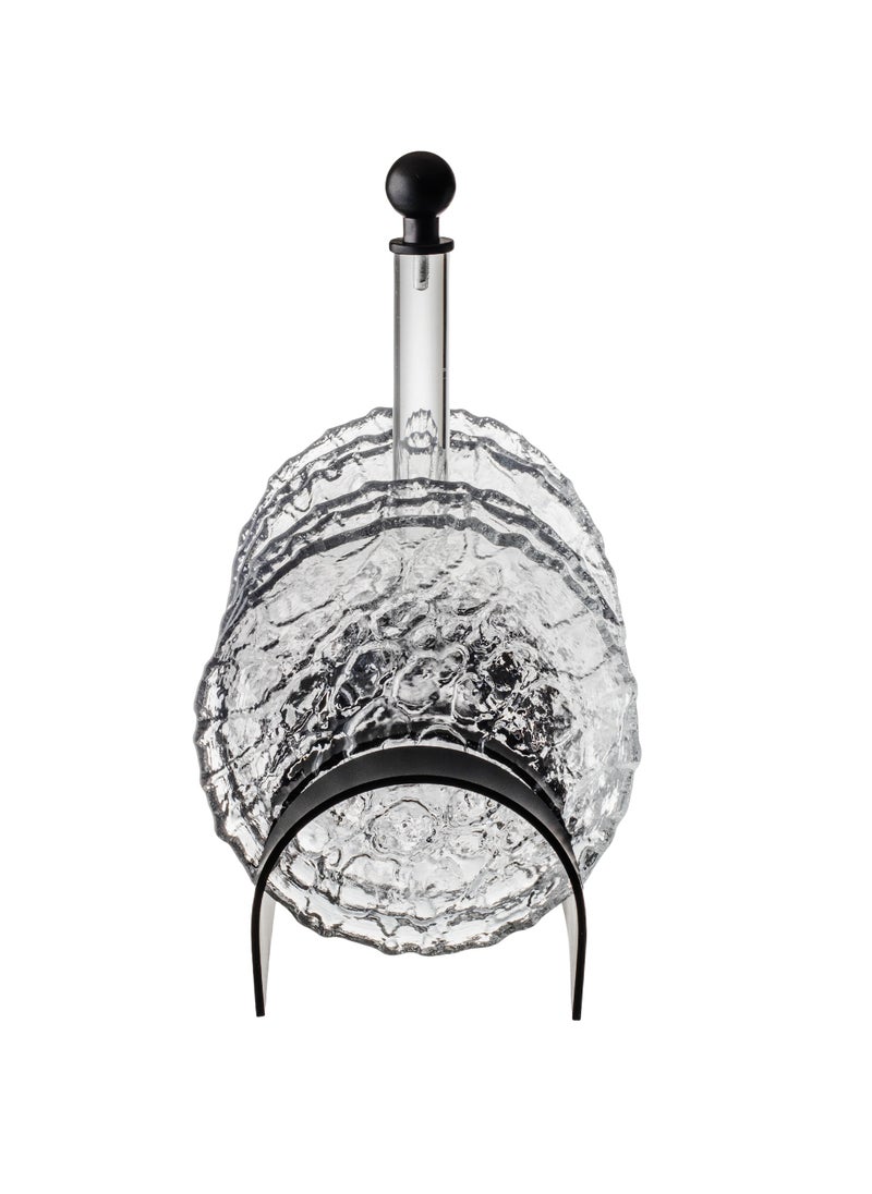Dania A Set Of 6 Pieces Glass Dessert Plates With An Acrylic Stand  The Plate Size Is 15 Cm  - Image 2