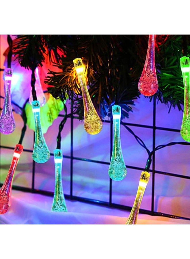 Outdoor Solar Garden Water Drop String Lights – Multi-Color Waterproof LED Decorative Lights for Patio, Yard, Garden & Balcony | Solar Powered Fairy Lights for Outdoor Decoration - Image 4