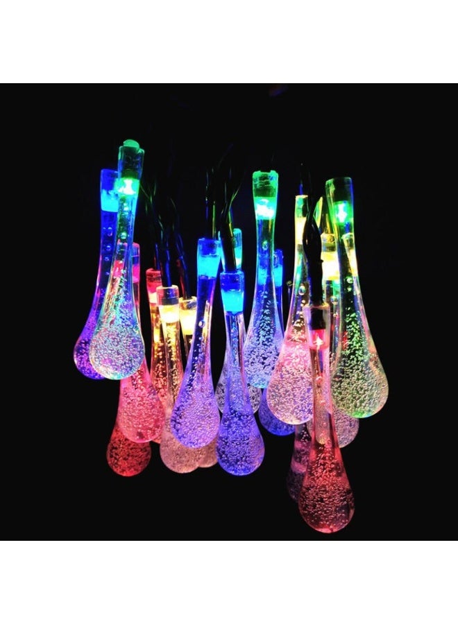 Outdoor Solar Garden Water Drop String Lights – Multi-Color Waterproof LED Decorative Lights for Patio, Yard, Garden & Balcony | Solar Powered Fairy Lights for Outdoor Decoration - Image 1