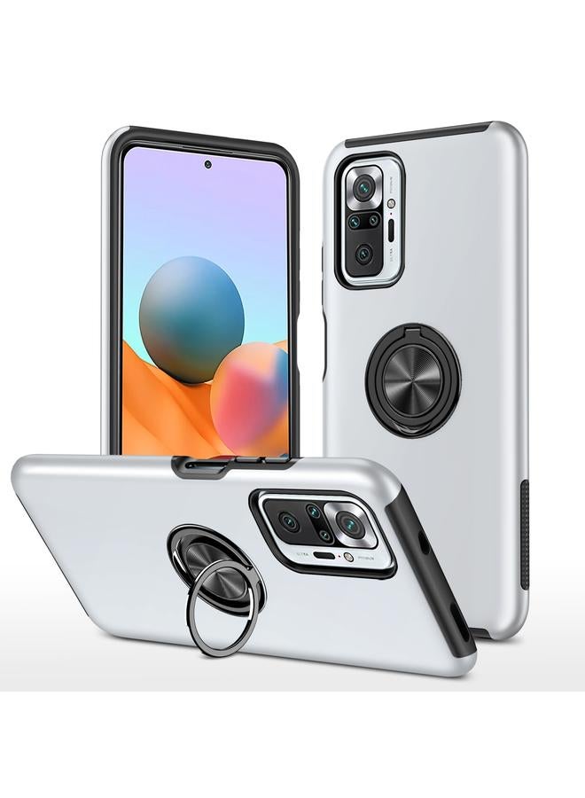 Case For Xiaomi Redmi Note 10 Pro PC + TPU Shockproof Magnetic Phone Case with Invisible Ring Holder