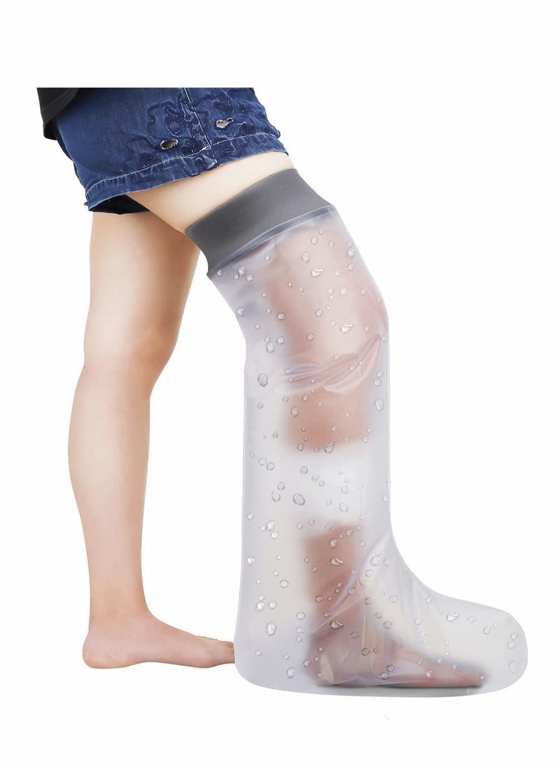 Excefore Waterproof Leg Cast Cover for Shower Bath, Adult Full Leg Cast Shower Protector to Keep Wounds Bandages Dry, Watertight Seal Cast Cover Leg for Knee Foot Ankle Toe Surgery, No Mark on Skin Reusable  - Image 1