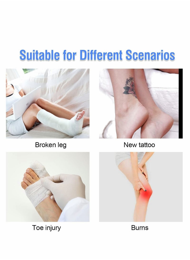 Excefore Waterproof Leg Cast Cover for Shower Bath, Adult Full Leg Cast Shower Protector to Keep Wounds Bandages Dry, Watertight Seal Cast Cover Leg for Knee Foot Ankle Toe Surgery, No Mark on Skin Reusable  - Image 2