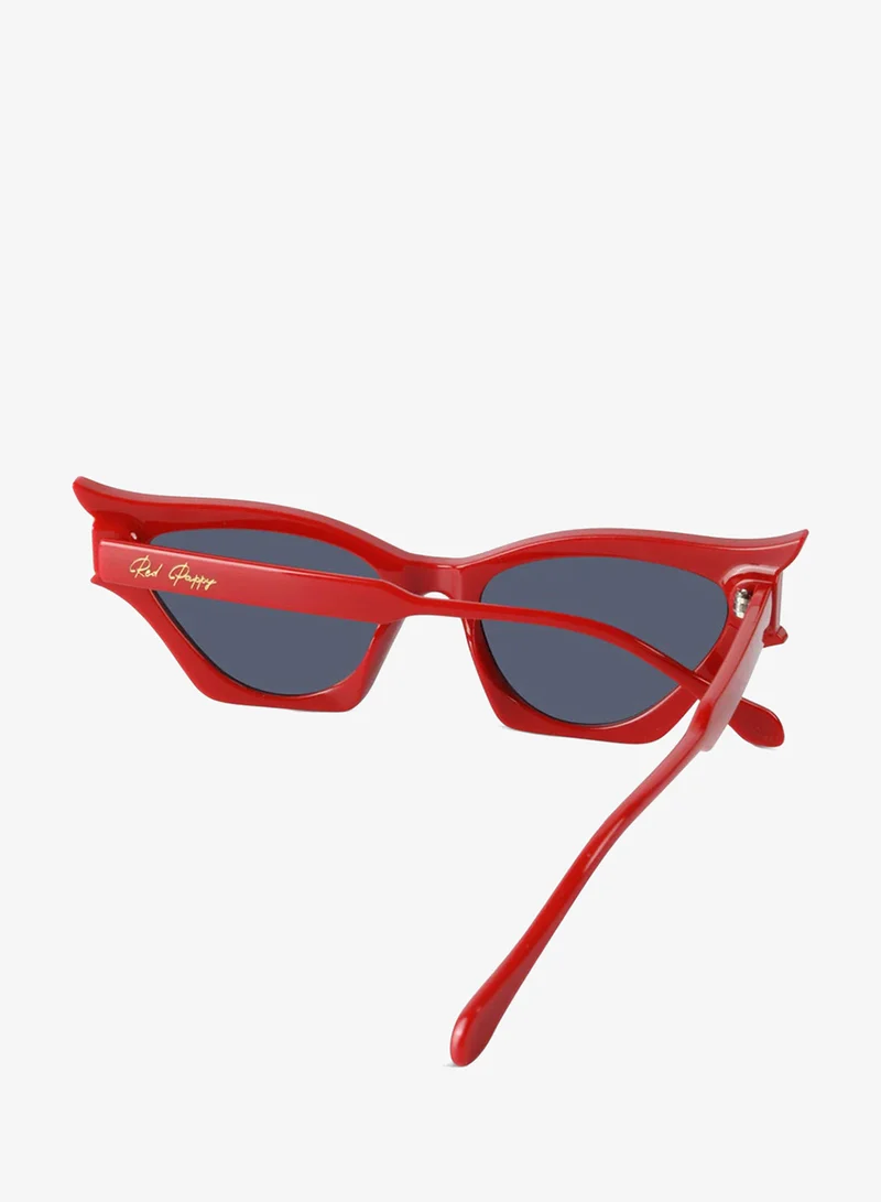 Woggles Red Pappy Flauxis Blue Cateye Sunglasses