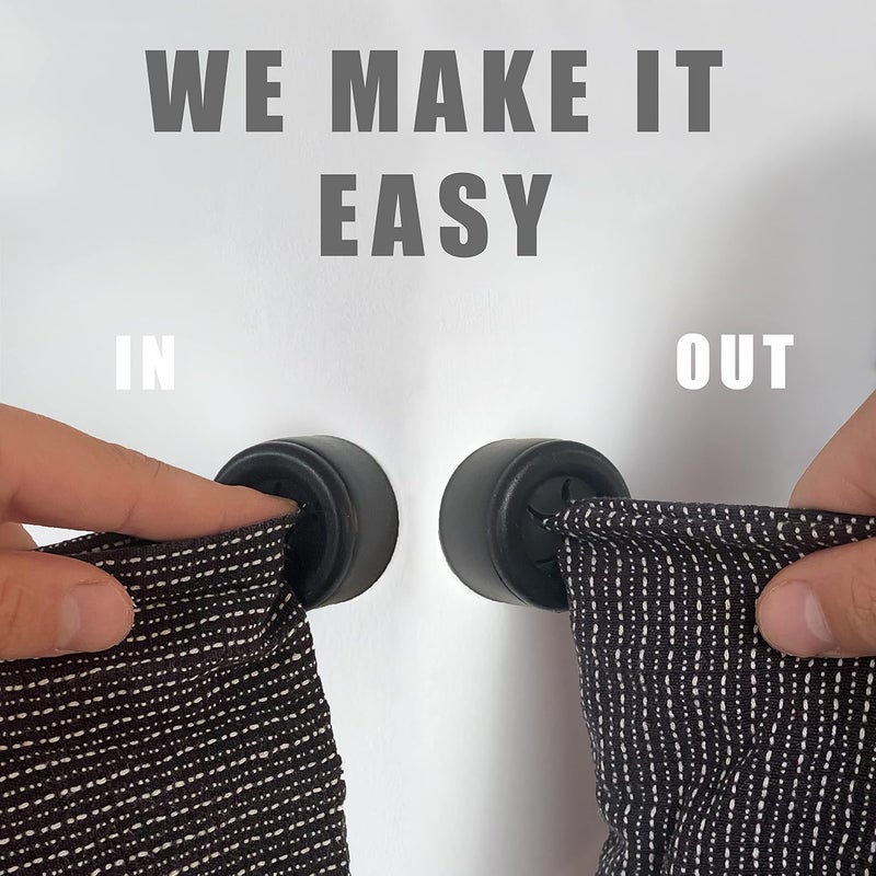 hometastic Set of 4 Premium Towel Holders for Bathroom, Kitchen and Household - Stainless Steel Tea Towel Holder - Towel Hook Round - Self-Adhesive - No Drilling (Black Matte) - Image 2