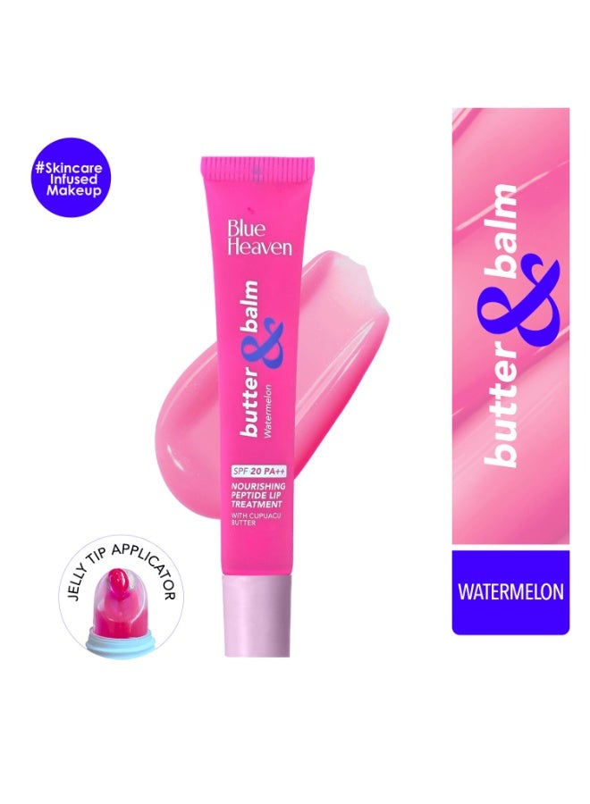 بلو هيفن مرطب شفاه ملون بزبدة وبلسم بلو هيفن (15 جم) ببتيدات، بعامل حماية من الشمس 20 PA++ | غني بزبدة الكوبواسو | مُنعّم ومرطب | حماية من أشعة الشمس فوق البنفسجية الطويلة والمتوسطة | بنكهة البطيخ - Image 4