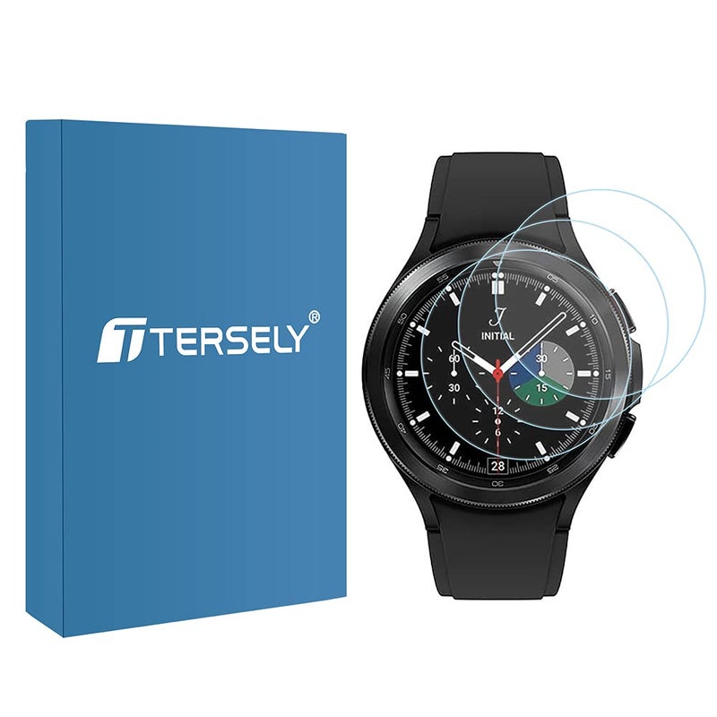 Tersely 3 Pack Screen Protector for Samsung Galaxy Watch 4 Classic 46MM, 9H Hardness Tempered Glass Film Guard - Image 3