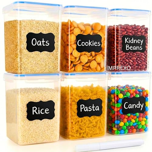 IMPREXO Airtight Plastic Containers For Kitchen Storage Containers For Kitchen Airtight Kitchen Containers (Pack Of 6, 2900 Ml),Clear - Image 1