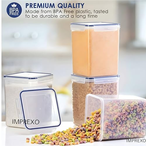 IMPREXO Airtight Plastic Containers For Kitchen Storage Containers For Kitchen Airtight Kitchen Containers (Pack Of 6, 2900 Ml),Clear - Image 3