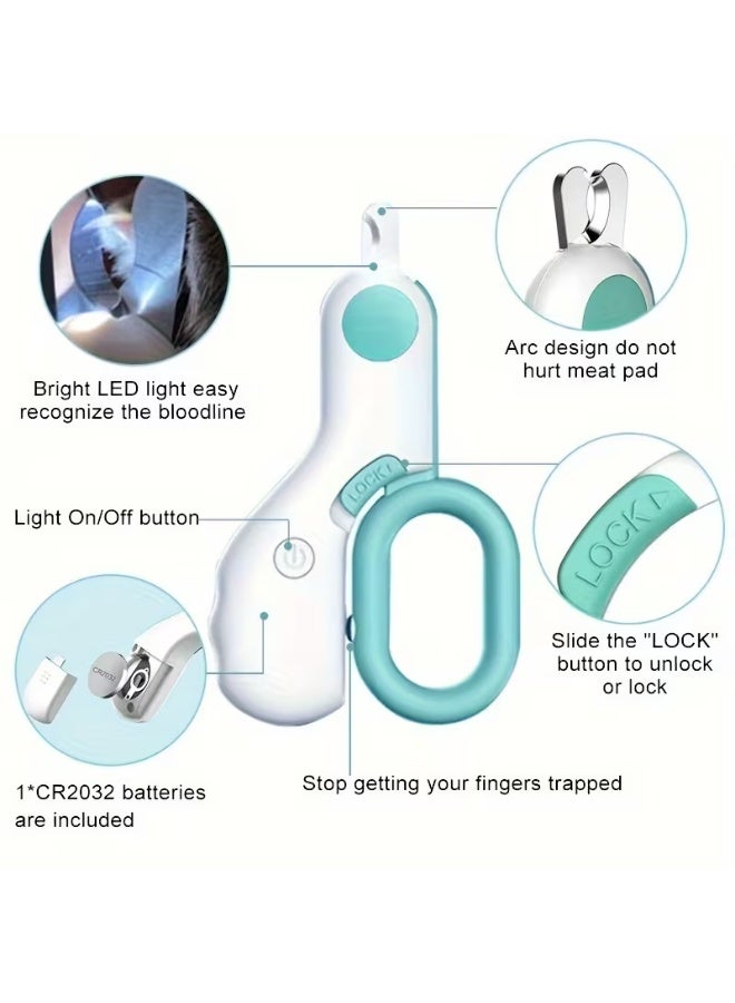Pet Nail Clipper with LED UV Light – Cat & Small Animal Nail Trimmer with Bright LED Illumination for Safe and Precise Clipping - Image 2