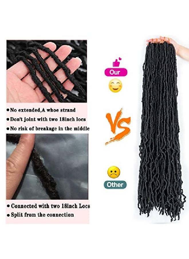 FALEMEI - New Soft Locs Crochet Hair Faux Locs Crochet Braids Hair 21 Strands 4 Packs/Lot 170G Super Long Goddess Locs Dreadlocs Synthetic Hair Extend Pre Looped Natural Soft Locs Braiding Hair For Women - Image 1