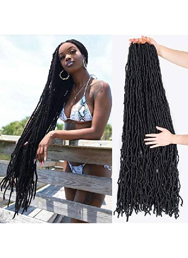 FALEMEI - New Soft Locs Crochet Hair Faux Locs Crochet Braids Hair 21 Strands 4 Packs/Lot 170G Super Long Goddess Locs Dreadlocs Synthetic Hair Extend Pre Looped Natural Soft Locs Braiding Hair For Women - Image 1