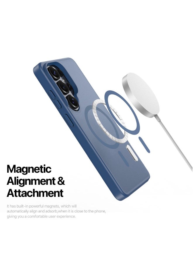 DUX DUCIS Yind Case Anti-Yellowing Matte Clear [Hard PC Back & Soft TPU Bumper]  Shockproof Protective Phone Case Cover compatible with  Samsung Galaxy S26 Ultra (Dark Blue) - Image 5