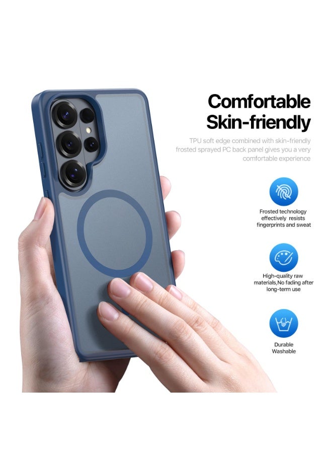 DUX DUCIS Yind Case Anti-Yellowing Matte Clear [Hard PC Back & Soft TPU Bumper]  Shockproof Protective Phone Case Cover compatible with  Samsung Galaxy S26 Ultra (Dark Blue) - Image 4