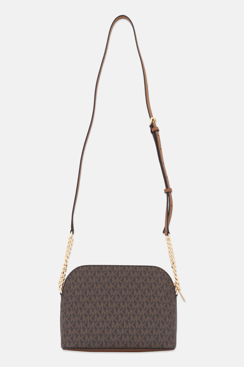 Michael Kors Women Monogram Pattern Cross Body Bag, Brown - Image 3