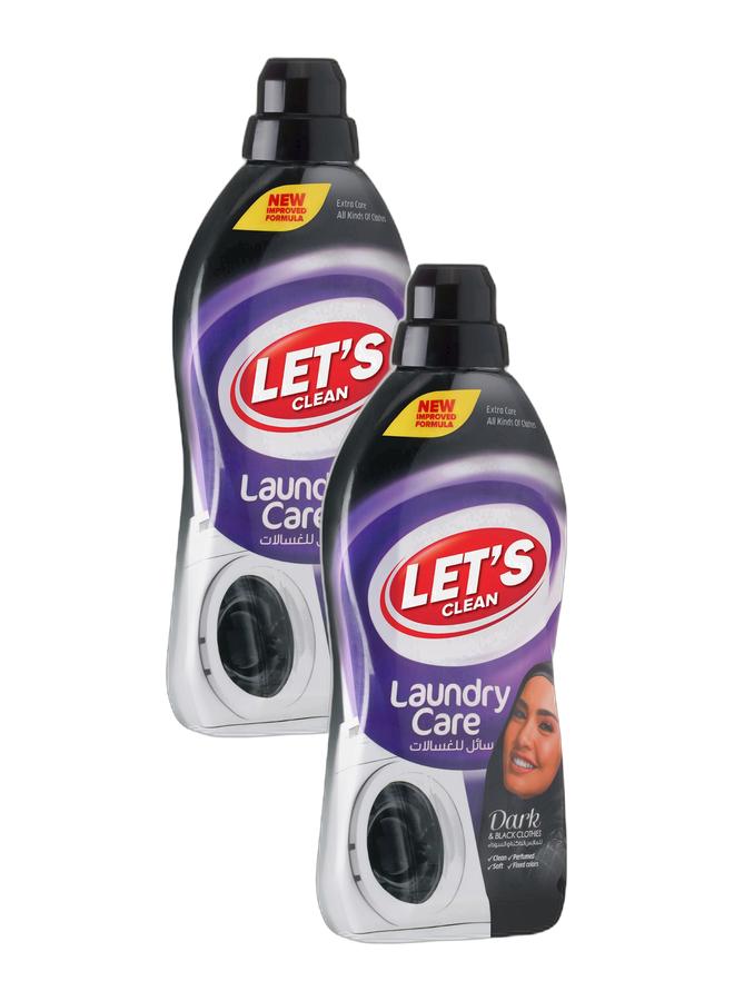 LET'S CLEAN Laundry Liquid Detergent Dark 1L, Pack of 2 - Image 1